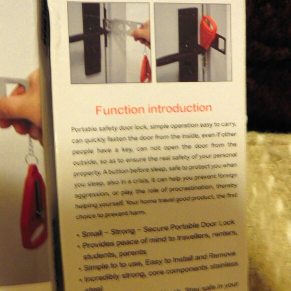 THE PORTABLE DOOR LOCK -  INSTALL at HOME or TAKE WHEN TRAVELING ! - Picture 3 of 5